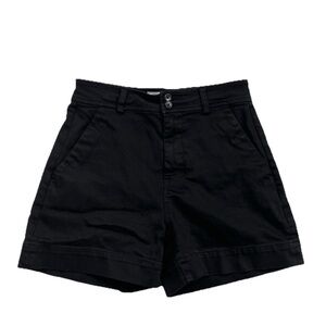 Everlane High Rise Solid Black Shorts 4” Inseam Size 4 Casual Pockets Cotton